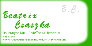 beatrix csaszka business card